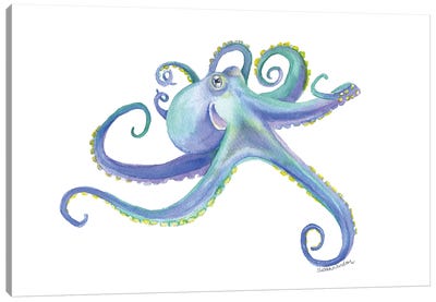 Purple Octopus Canvas Art Print - Susan Windsor