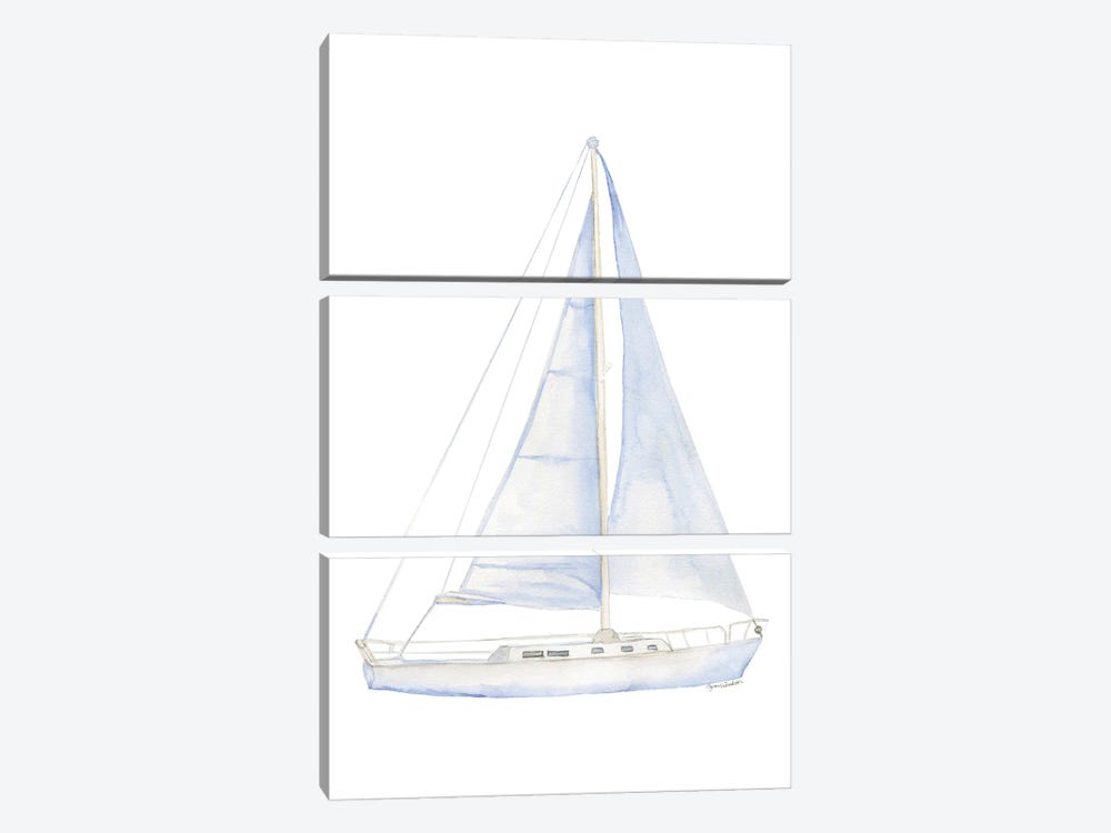 Sailboat III by Susan Windsor 3-piece Canvas Art Print