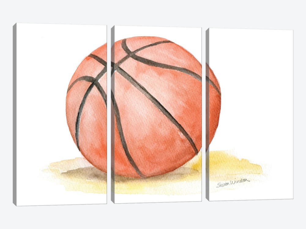 Basketball by Susan Windsor 3-piece Canvas Art