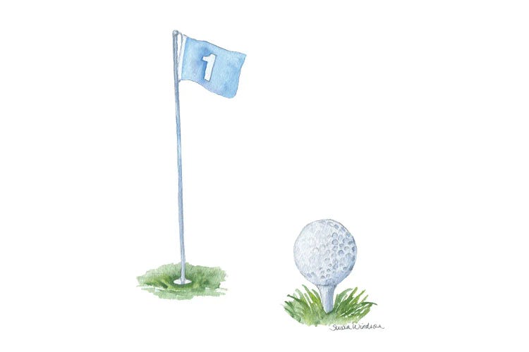 Golf Ball And Flag