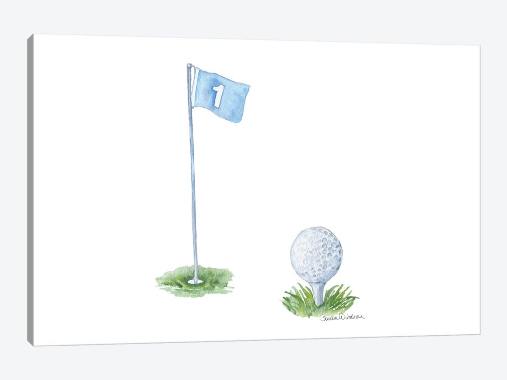 Golf Ball And Flag by Susan Windsor 1-piece Canvas Artwork