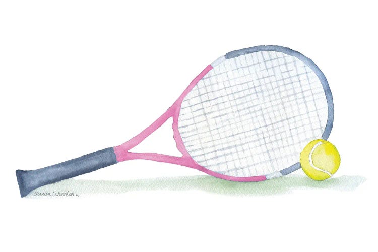 pink tennis racket clipart