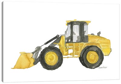 Yellow Bulldozer Canvas Art Print - Susan Windsor