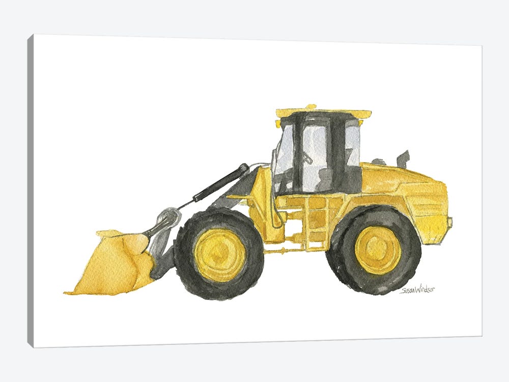 Yellow Bulldozer by Susan Windsor 1-piece Canvas Artwork