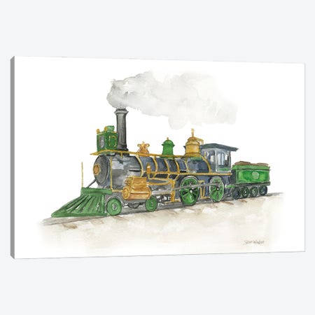 Steam Engine Train Canvas Print #SWO124} by Susan Windsor Canvas Wall Art