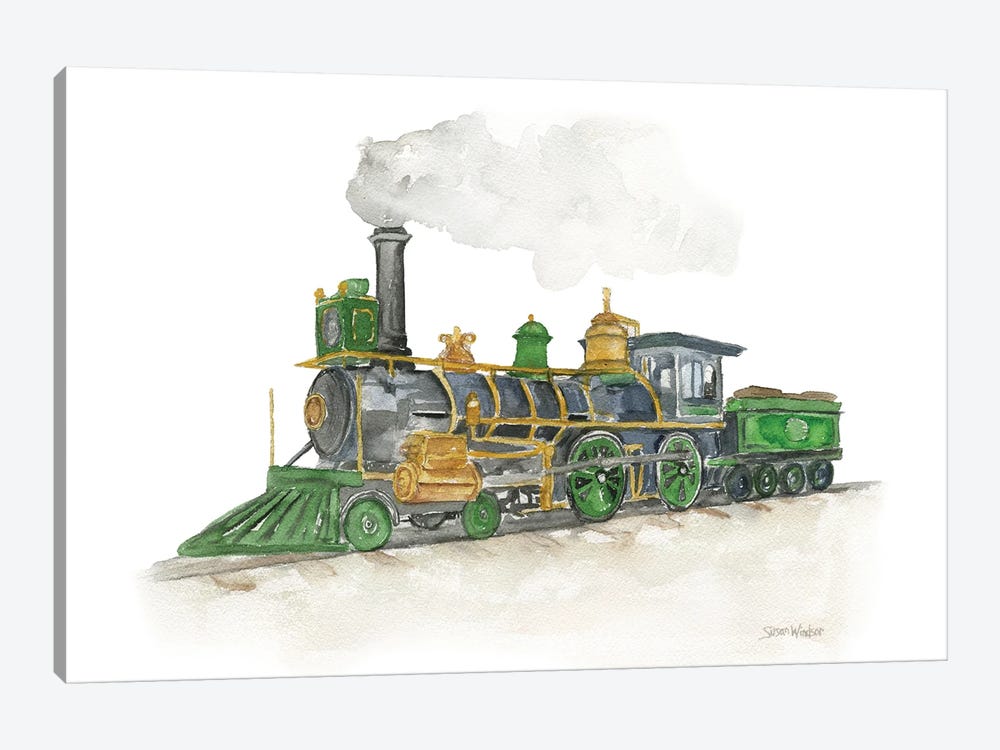 Steam Engine Train by Susan Windsor 1-piece Art Print