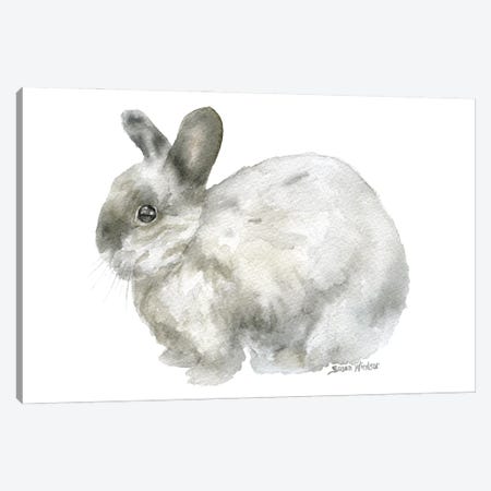 Gray Bunny Rabbit Canvas Print #SWO132} by Susan Windsor Canvas Wall Art