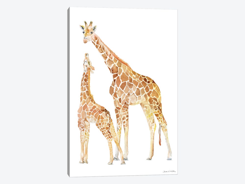 Mother And Baby Giraffes by Susan Windsor 1-piece Canvas Print
