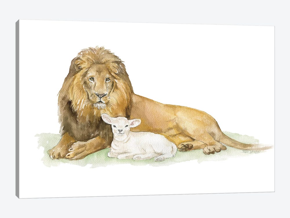 Lion And The Lamb by Susan Windsor 1-piece Canvas Art Print
