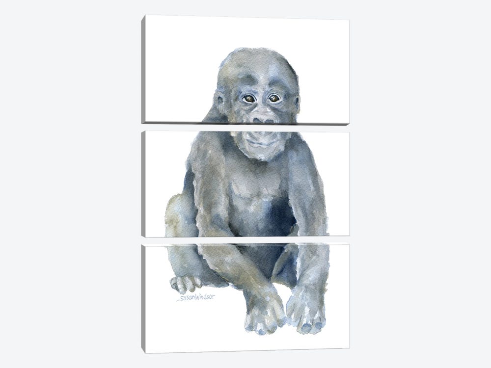Little Gorilla by Susan Windsor 3-piece Canvas Art Print