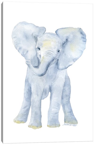 Elephant Baby Canvas Art Print - Susan Windsor