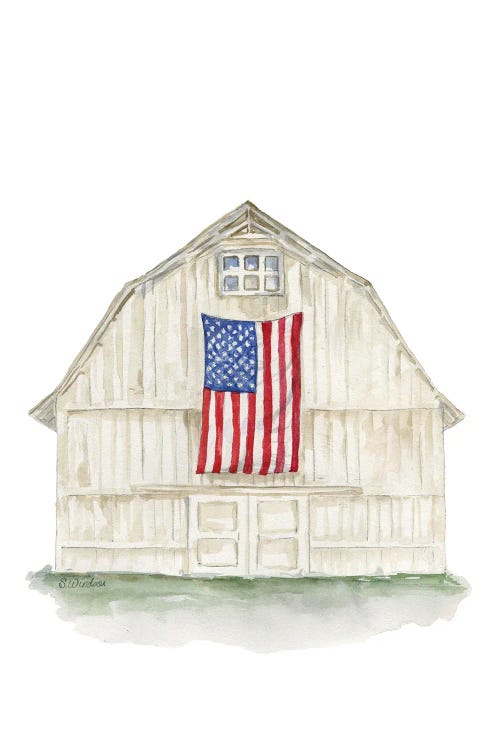 American Flag On The Barn