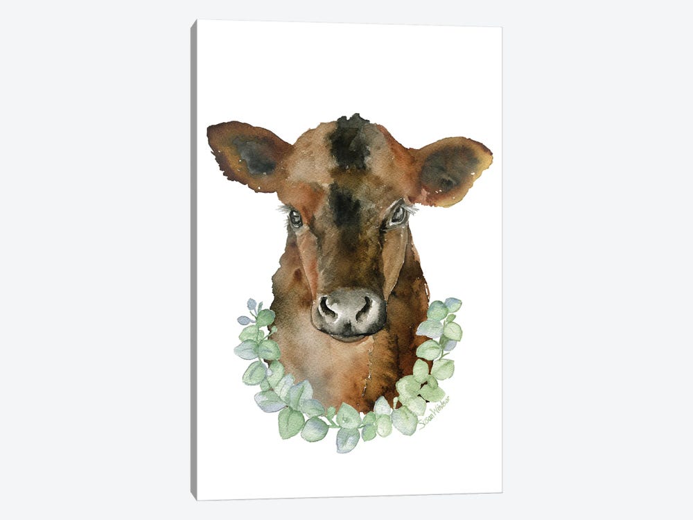 Angus Calf With Wreath by Susan Windsor 1-piece Canvas Print