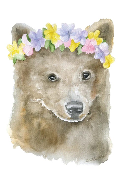 Brown Bear With Flowers