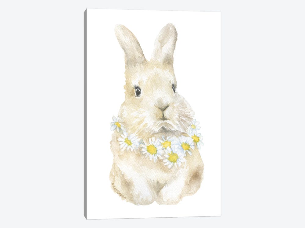 Bunny With Daisies by Susan Windsor 1-piece Canvas Artwork