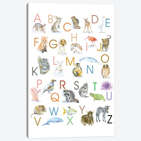 Animal Alphabet Canvas Print #SWO2} by Susan Windsor Canvas Wall Art