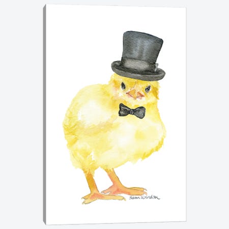 Chick In A Top Hat Canvas Print #SWO31} by Susan Windsor Canvas Art Print