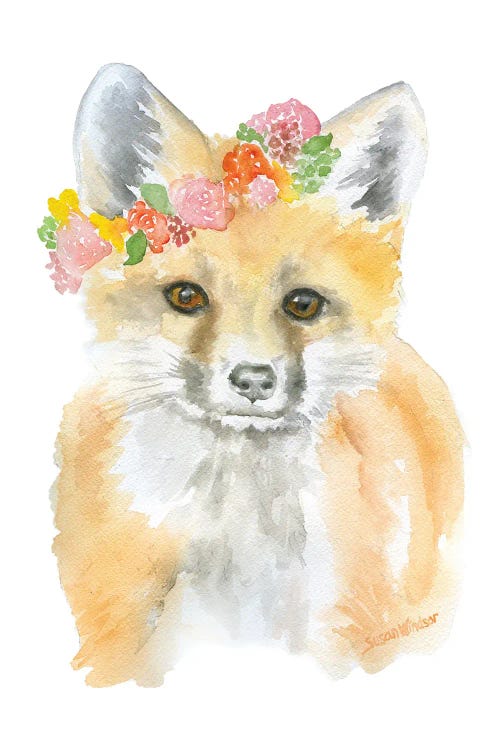 Fox With Flowers