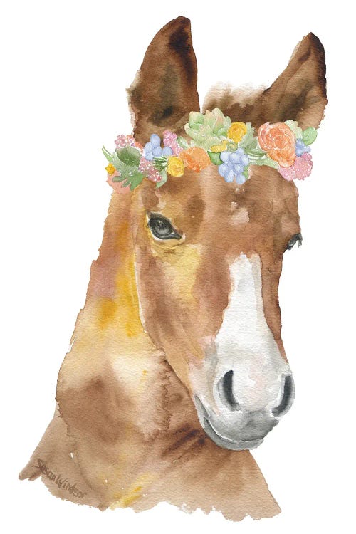 Horse With Flowers