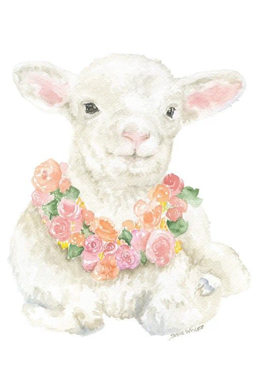 Lamb With A Floral Wreath