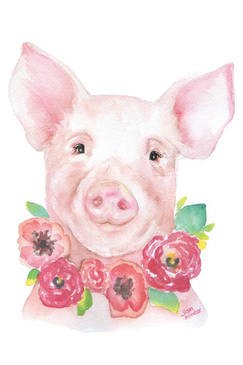 Pig With Flowers III