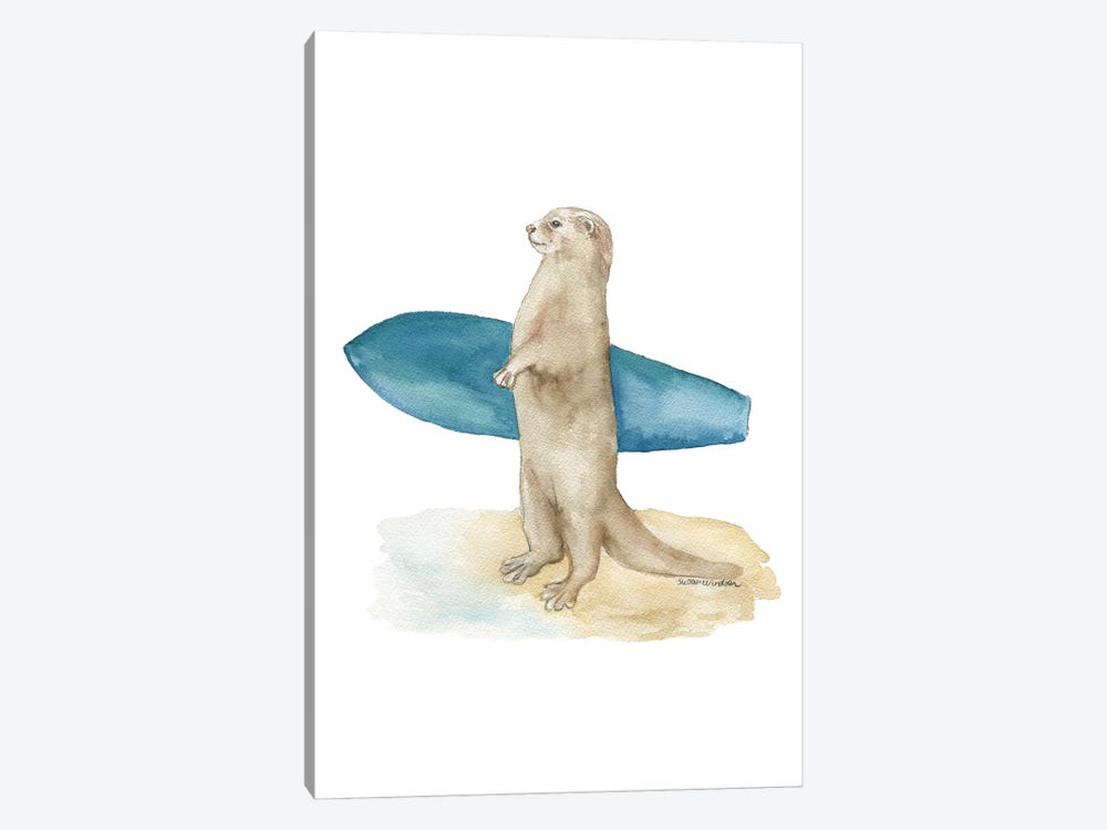 Surfing Otter by Susan Windsor 1-piece Canvas Art Print