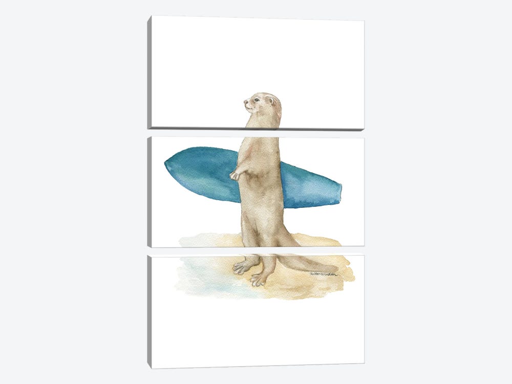 Surfing Otter by Susan Windsor 3-piece Art Print