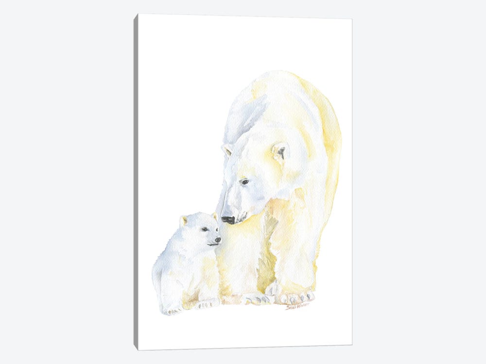 Polar Bear Mother And Cub by Susan Windsor 1-piece Canvas Wall Art