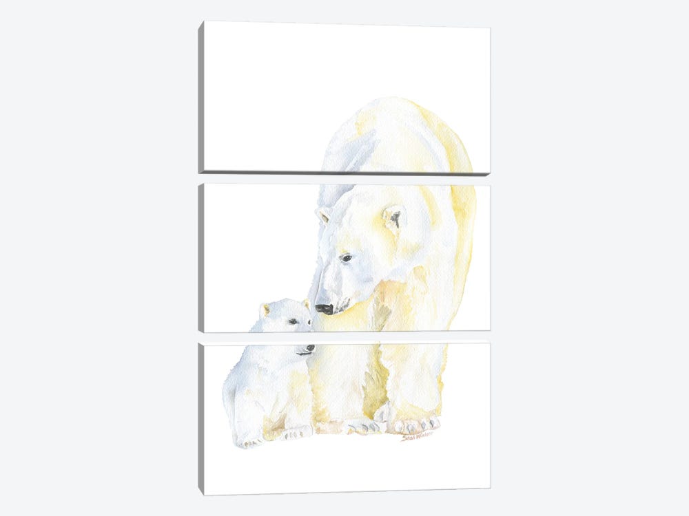 Polar Bear Mother And Cub by Susan Windsor 3-piece Canvas Wall Art