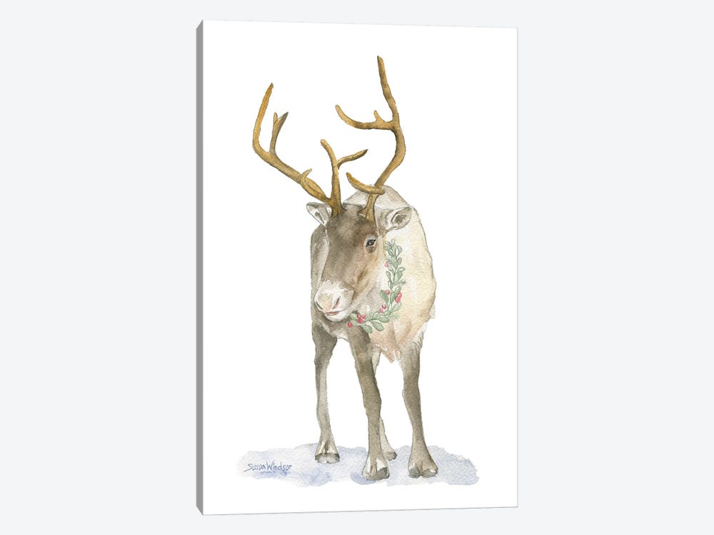 Christmas Caribou by Susan Windsor 1-piece Canvas Art