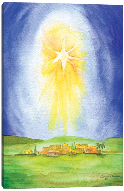 Star Over Bethlehem Canvas Art Print - Religious Christmas Art