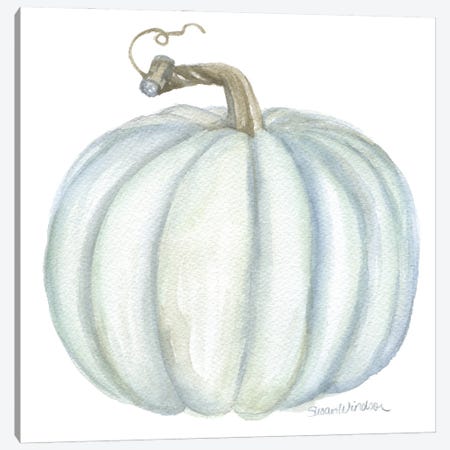 Gray Teal Pumpkin Canvas Print #SWO6} by Susan Windsor Canvas Art Print