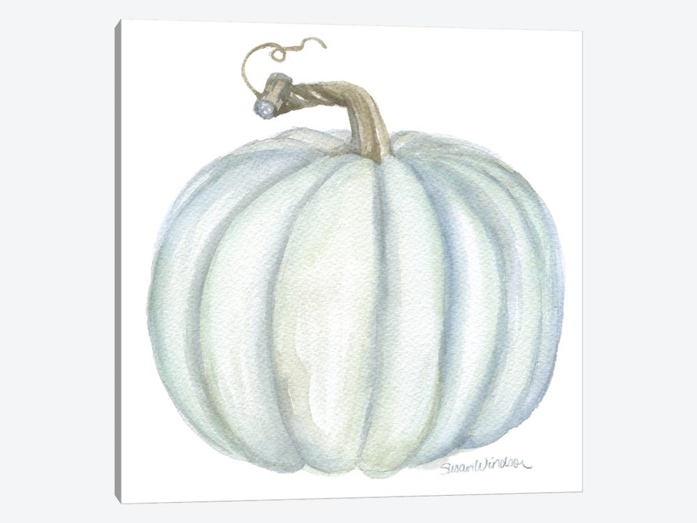 Gray Teal Pumpkin by Susan Windsor 1-piece Canvas Artwork