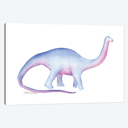 Purple Apatosaurus Dinosaur Canvas Print #SWO70} by Susan Windsor Canvas Art Print