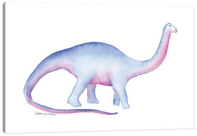 Purple Apatosaurus Dinosaur Canvas Art Print - Susan Windsor