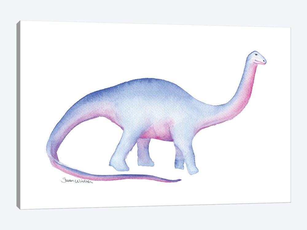 Purple Apatosaurus Dinosaur by Susan Windsor 1-piece Art Print