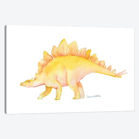 Yellow Stegosaurus Dinosaur Canvas Print #SWO71} by Susan Windsor Canvas Print