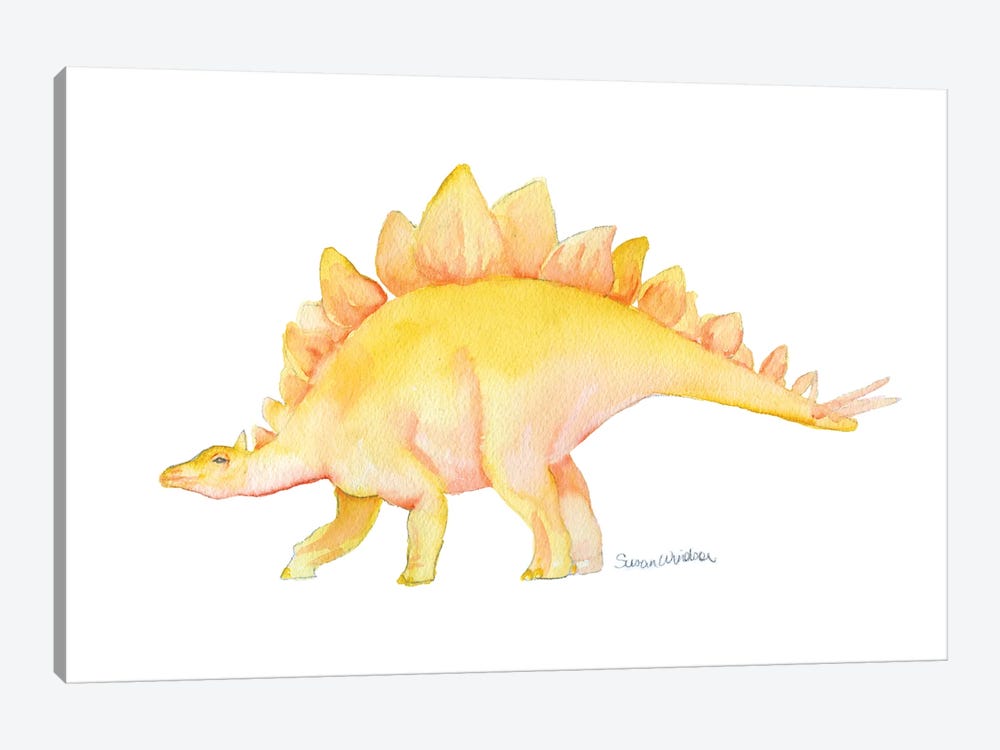Yellow Stegosaurus Dinosaur by Susan Windsor 1-piece Canvas Artwork