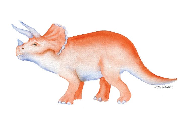 Orange Triceratops Dinosaur