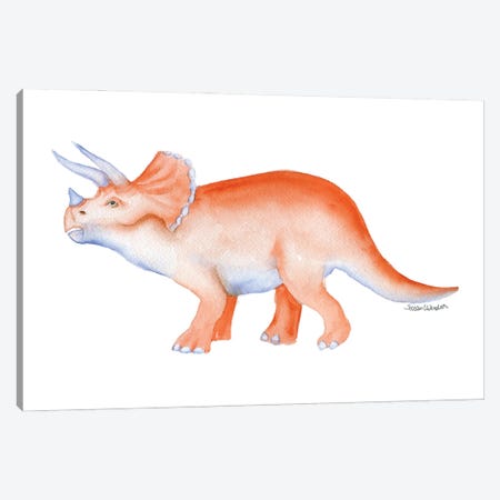 Orange Triceratops Dinosaur Canvas Print #SWO73} by Susan Windsor Canvas Print