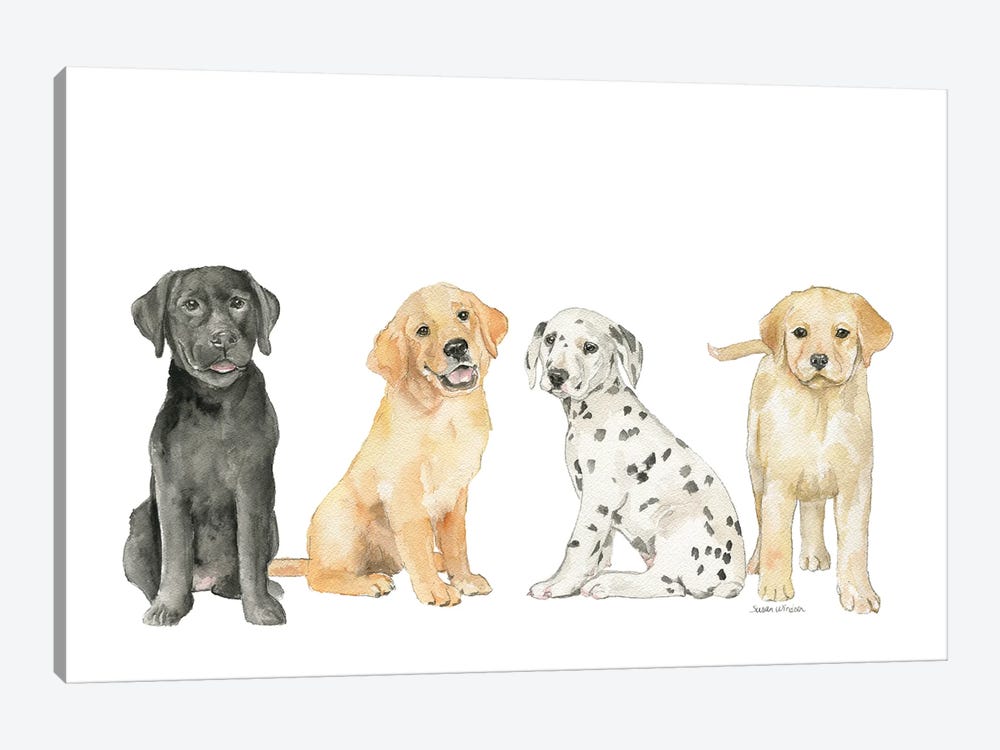 Cute Puppy Lineup by Susan Windsor 1-piece Canvas Artwork