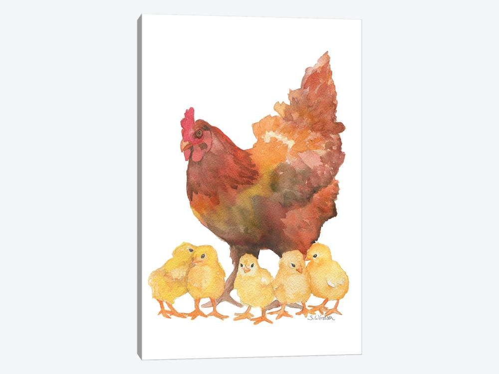 Hen And Chicks by Susan Windsor 1-piece Canvas Artwork