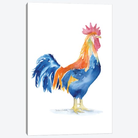 Blue Rooster Canvas Print #SWO93} by Susan Windsor Canvas Art Print