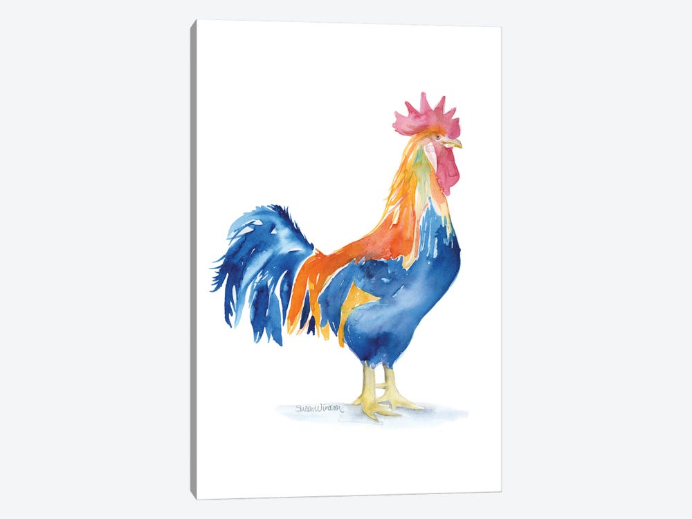 Blue Rooster by Susan Windsor 1-piece Canvas Artwork