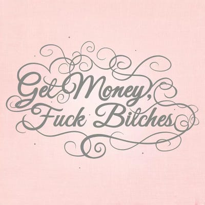 Get Money, Fuck Bitches by 5by5collective framed canvas print