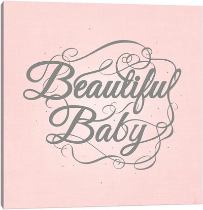 Beautiful Baby Canvas Art Print - Swirly Sayings