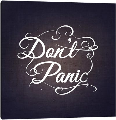 Don't Panic Canvas Art Print - Swirly Sayings