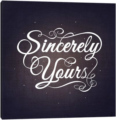 Sincerely Yours Canvas Art Print - Swirly Sayings