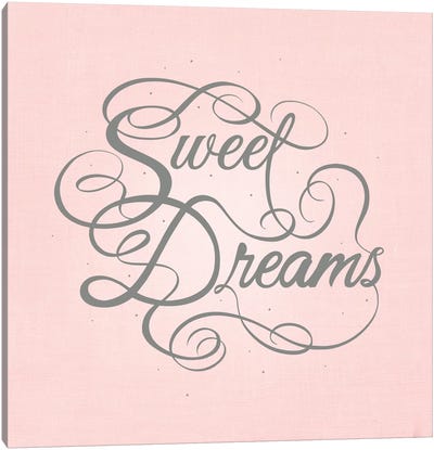Sweet Dreams Canvas Art Print - Swirly Sayings