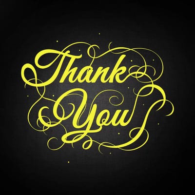 Thanks You by 5by5collective framed canvas print